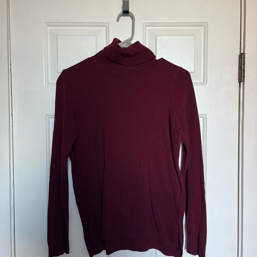 Burgundy Turtleneck Sweater